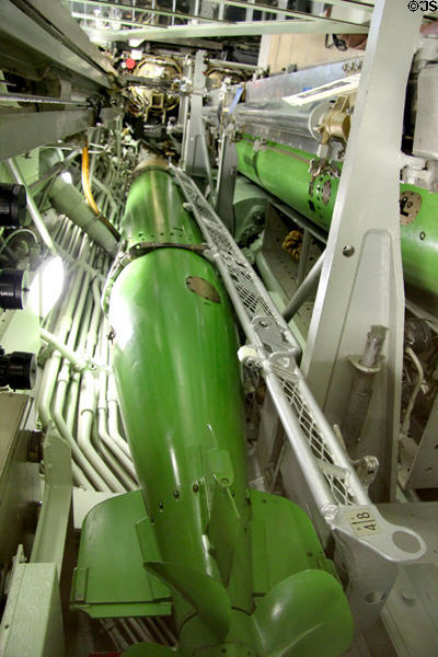 Aft torpedo compartment of USS Nautilus at Submarine Force Museum. Groton, CT.