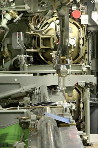 Aft torpedo tubes of USS Nautilus at Submarine Force Museum. Groton, CT.