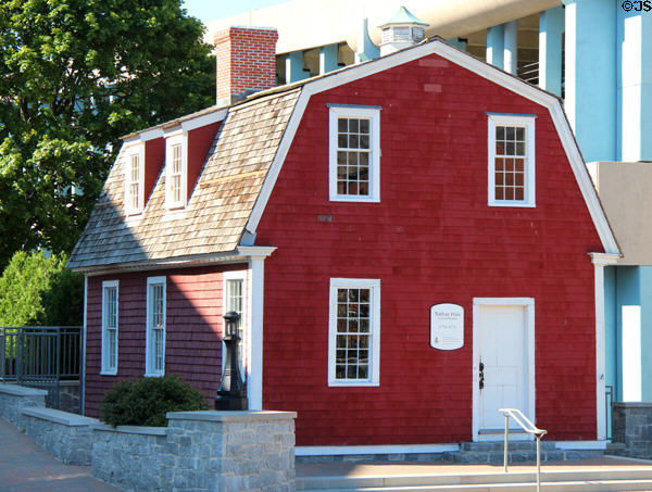 Nathan Hale Schoolhouse (1774-5) (20 State St. moved from original location) in which Revolutionary spy taught. New London, CT.