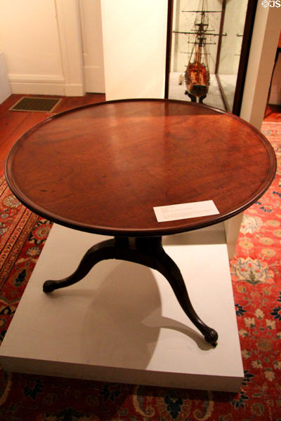 Newport Tea Table (c1775) attrib. Goddard-Townshend shop was seized by one of Nathaniel Shaw's privateers during Revolutionary War at Shaw Mansion. New London, CT.