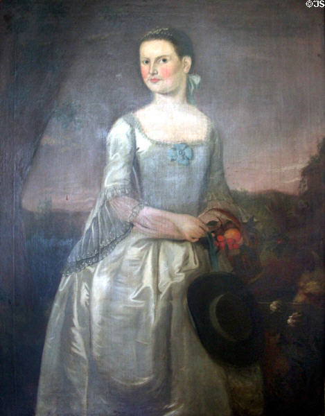 Portrait of Mary Shaw Woodbridge (1751-75) (daughter of Captain Nathaniel Shaw) at Shaw Mansion. New London, CT.