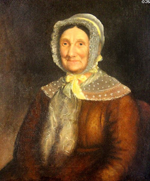 Portrait of Anna Bailey (aka Mother Bailey, 1758-1851) Groton Patriot of 1781 & 1813 at Monument House Museum. Groton, CT.
