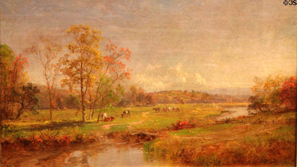Fall Landscape painting (1899) by Jasper Cropsey at Mattatuck Museum. Waterbury, CT.