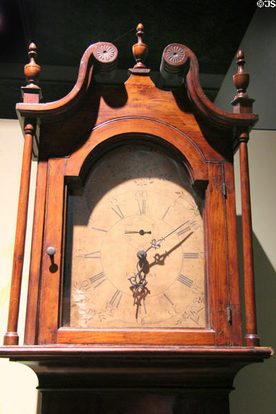 Face of tall case clock (1803) by Eli Terry in Waterbury, CT at Mattatuck Museum. Waterbury, CT.