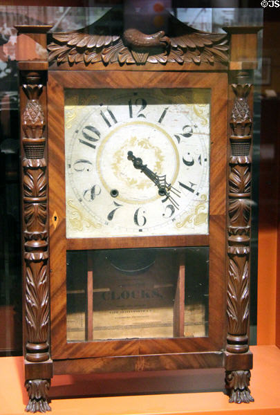 Mantle clock by Mark Leavenworth & Co., Waterbury, CT at Mattatuck Museum. Waterbury, CT.
