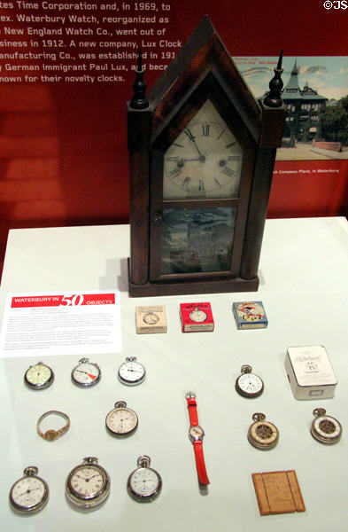 Clock industry of Waterbury, CT exhibit at Mattatuck Museum. Waterbury, CT.