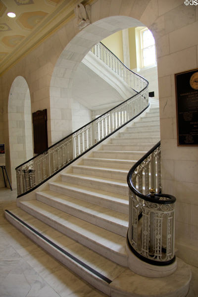 Staircase in Waterbury City Hall. Waterbury, CT.