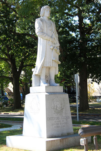 Christopher Columbus statue at Waterbury City Hall. Waterbury, CT.
