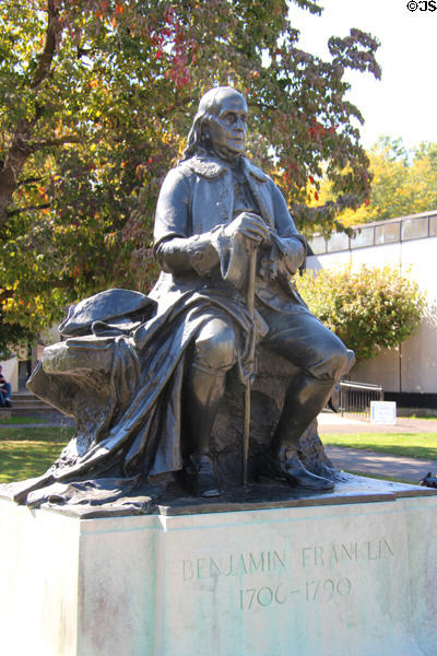 Benjamin Franklin statue (1918) by Paul Wayland Bartlett at Waterbury Public Library. Waterbury, CT.