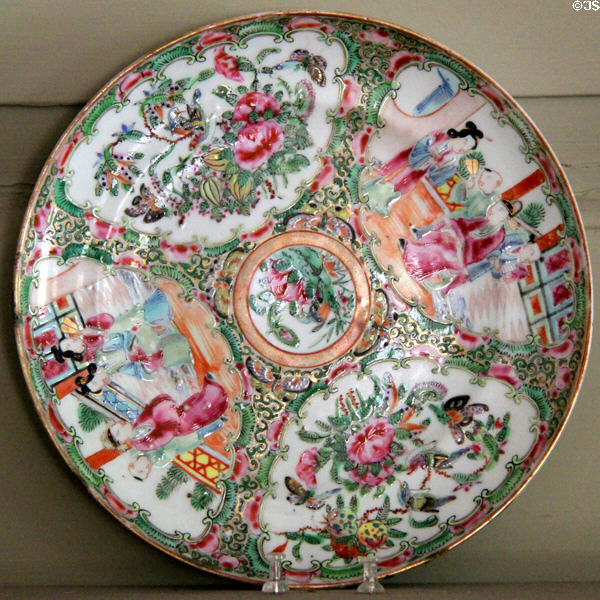 Chinese-import plate at Judson House. Stratford, CT.
