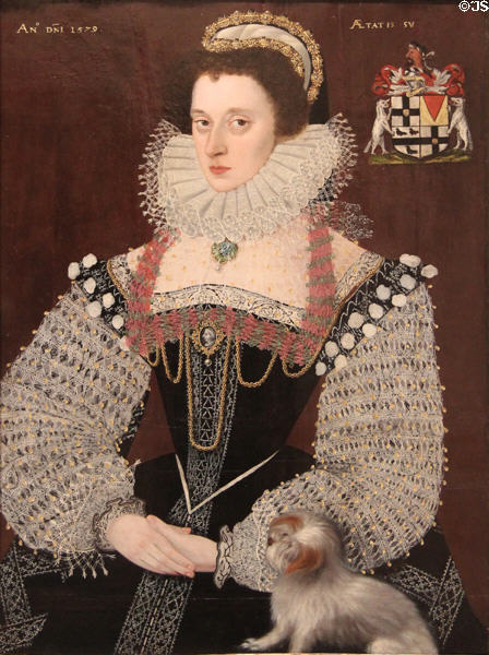 Frances, Lady Chanos portrait (1579) by John Bettes the Younger at Yale Center for British Art. New Haven, CT.