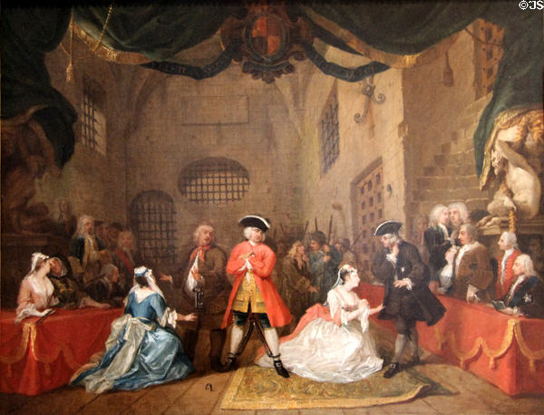 The Beggar's Opera painting (1729) by William Hogarth at Yale Center for British Art. New Haven, CT.