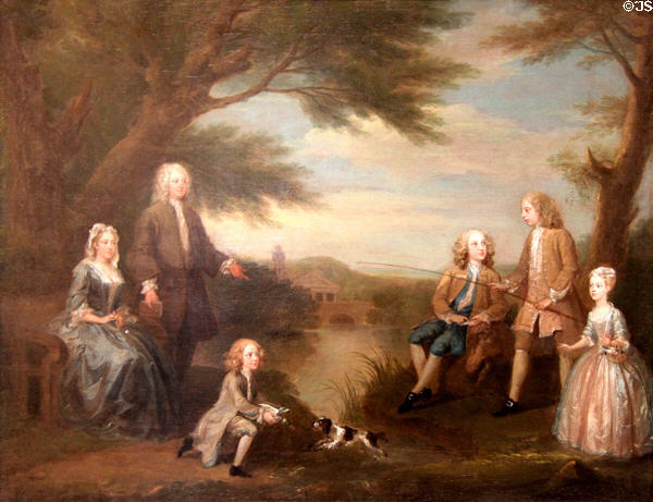 The John & Elizabeth Jeffreys & their children portrait (1730) by William Hogarth at Yale Center for British Art. New Haven, CT.