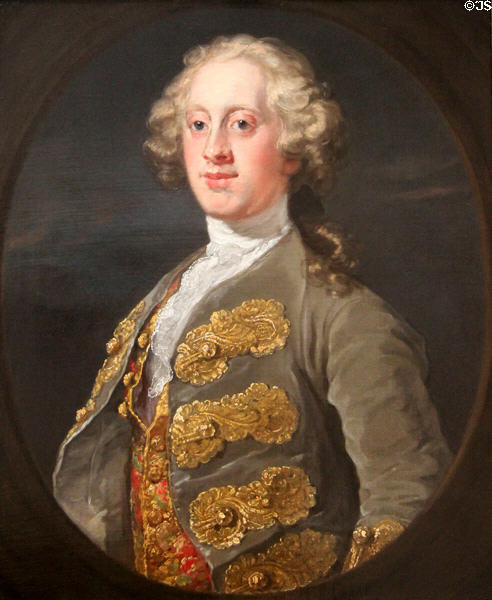 William Cavendish, Marquess of Hartington portrait (1741) by William Hogarth at Yale Center for British Art. New Haven, CT.