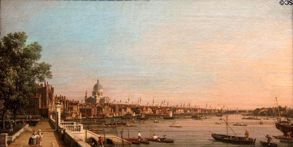 Thames from Terrace of Somerset House toward St. Paul's painting (c1750) by Canaletto at Yale Center for British Art. New Haven, CT.