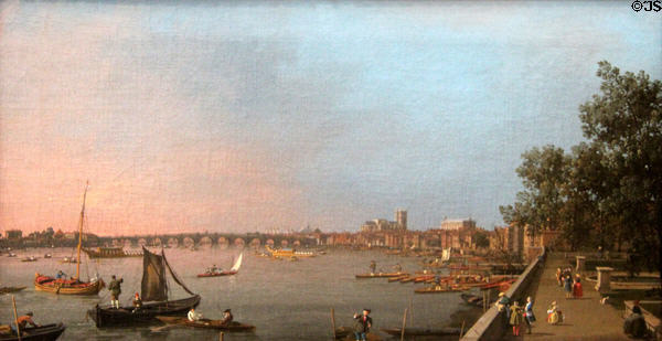 Westminster from near Terrace of Somerset House painting (c1750) by Canaletto at Yale Center for British Art. New Haven, CT.