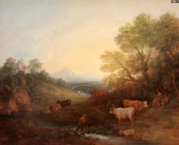 Landscape with Cattle painting (c1773) by Thomas Gainsborough at Yale Center for British Art. New Haven, CT.