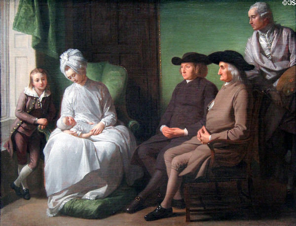 The Artist & His Family painting (c1772) by Benjamin West at Yale Center for British Art. New Haven, CT.