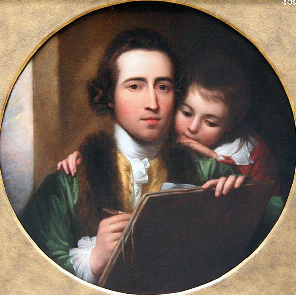 The Artist & His Son Raphael painting (1773) by Benjamin West at Yale Center for British Art. New Haven, CT.