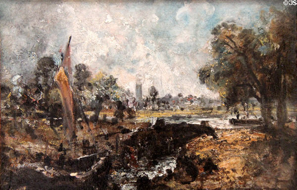 Dedham Lock painting (1819-20) by John Constable at Yale Center for British Art. New Haven, CT.