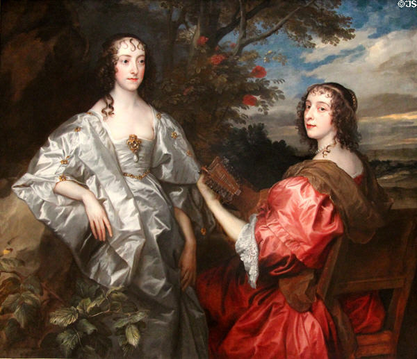 Katherine, Countess of Chesterfield & Lucy, Countess of Huntingdon painting (1636-40) by Anthony van Dyck & studio at Yale Center for British Art. New Haven, CT.