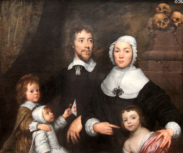 Portrait of a family (prob. that of Richard Streatfeild) (c1647) by William Dobson at Yale Center for British Art. New Haven, CT.