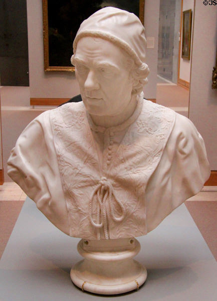 Marble bust of Pope Clement XIV (c1772) by Christopher Hewetson at Yale Center for British Art. New Haven, CT.