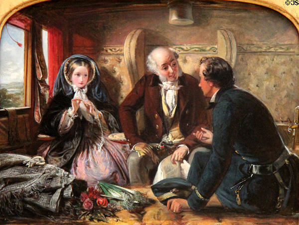 First Class - The Meeting painting (1855) by Abraham Solomon at Yale Center for British Art. New Haven, CT.