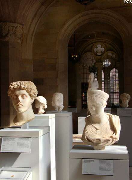 Roman portrait heads (136-200) at Yale University Art Gallery. New Haven, CT.
