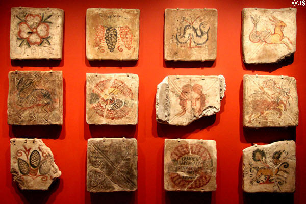 Synagogue ceiling tiles (244-5 CE) from Dura-Europos on Euphrates River at Yale University Art Gallery. New Haven, CT.
