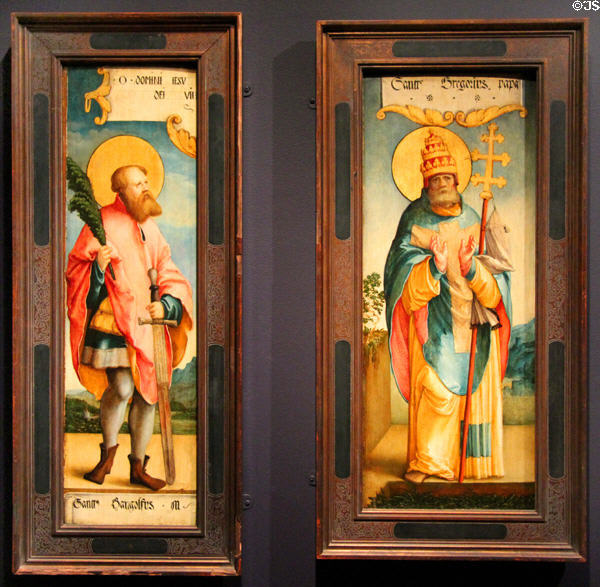 St Gangolf & St Gregory the Great paintings (c1535-40) by Master of Messkirch of Germany at Yale University Art Gallery. New Haven, CT.
