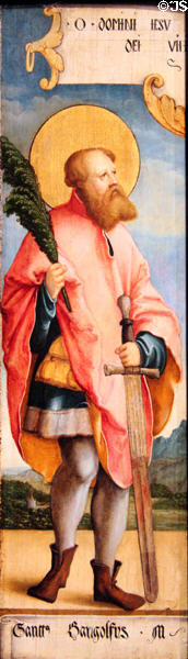 St Gangolf painting (c1535-40) by Master of Messkirch of Germany at Yale University Art Gallery. New Haven, CT.
