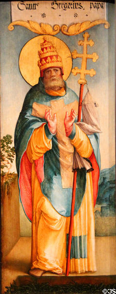 St Gregory the Great painting (c1535-40) by Master of Messkirch of Germany at Yale University Art Gallery. New Haven, CT.