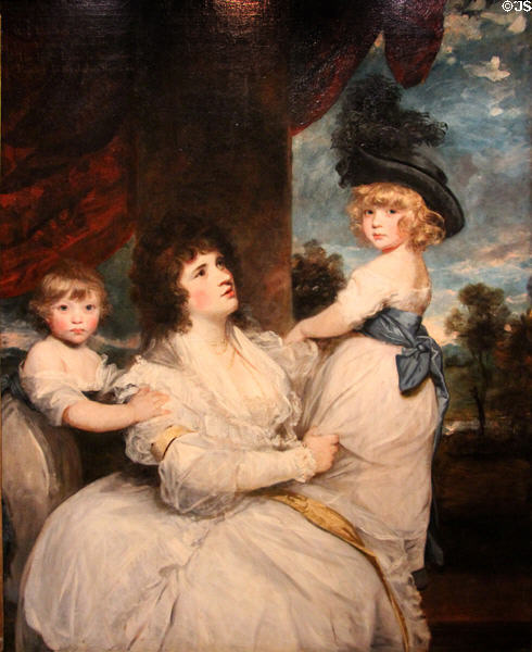 Portrait of Jane, Countess of Harrington with her Sons (1786-7) by Sir Joshua Reynolds of England at Yale University Art Gallery. New Haven, CT.