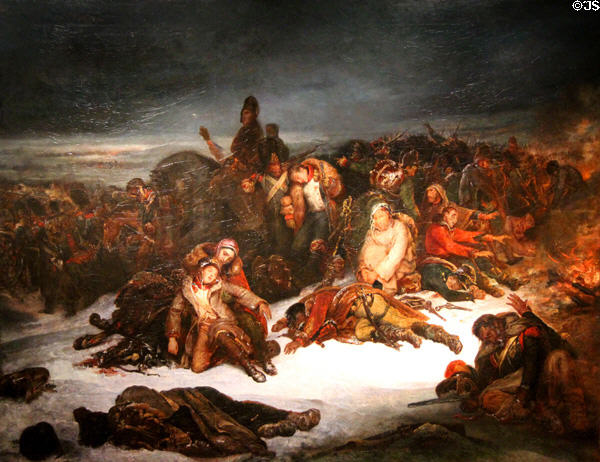 Retreat of Napoleon's Army from Russia in 1812 painting (1826) by Ary Scheffer of France at Yale University Art Gallery. New Haven, CT.