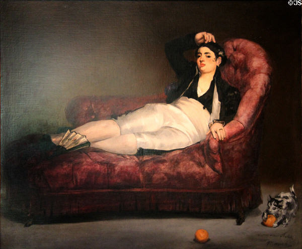 Reclining Young Woman in Spanish Costume painting (1862-3) by Édouard Manet of France at Yale University Art Gallery. New Haven, CT.