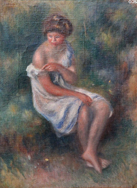 The Bather painting (c1900) by Pierre-Auguste Renoir of France at Yale University Art Gallery. New Haven, CT.