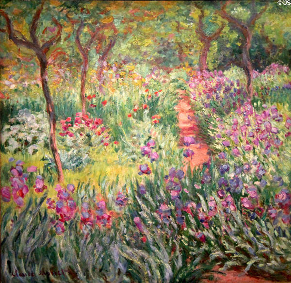 Artist's Garden in Giverny painting (1900) by Claude Monet of France at Yale University Art Gallery. New Haven, CT.