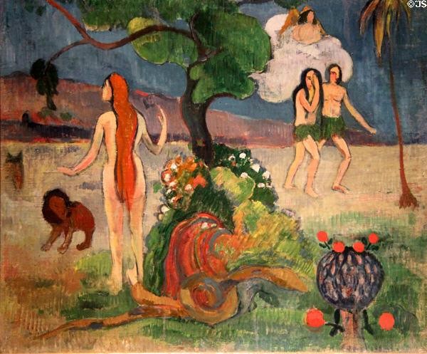 Paradise Lost painting (c1890) by Paul Gauguin at Yale University Art Gallery. New Haven, CT.