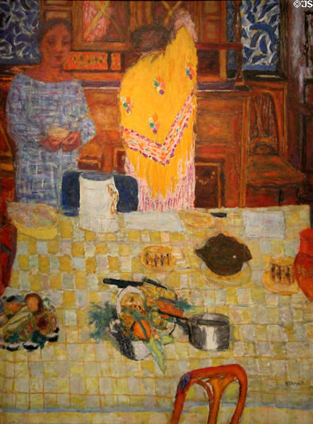 Le châle jaune painting (c1925) by Pierre Bonnard of France at Yale University Art Gallery. New Haven, CT.