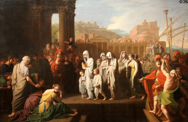 Agrippina Landing at Brundisium with the Ashes of Germanicus painting (1768) by Benjamin West at Yale University Art Gallery. New Haven, CT.