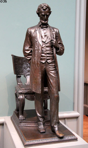 Abraham Lincoln bronze sculpture (1884-7) by Augustus Saint-Gaudens at Yale University Art Gallery. New Haven, CT.