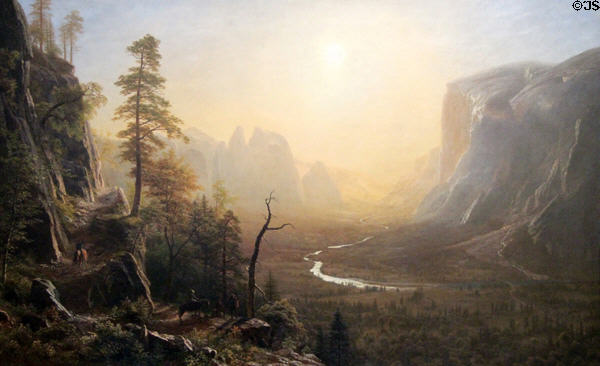 Yosemite Valley, Glacier Point Trail painting (c1873) by Albert Bierstadt at Yale University Art Gallery. New Haven, CT.
