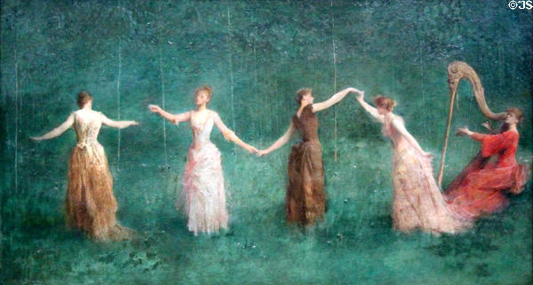 Summer painting (1890) by Thomas Wilmer Dewing at Yale University Art Gallery. New Haven, CT.