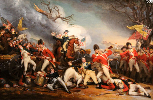 Death of General Mercer at the Battle of Princeton, Jan. 3, 1777 painting (1787-94) by John Trumbull at Yale University Art Gallery. New Haven, CT.