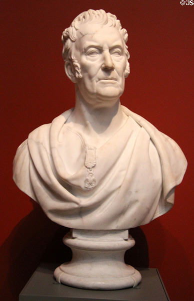 Marble bust of Robert Ball Hughes (1834-1840s) by John Trumbull at Yale University Art Gallery. New Haven, CT.