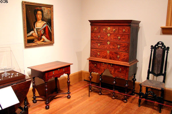 American furniture gallery at Yale University Art Gallery. New Haven, CT.