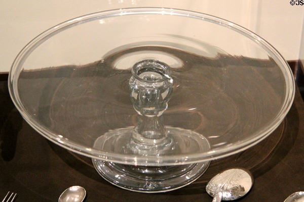 Blown glass salver (c1720) from England at Yale University Art Gallery. New Haven, CT.