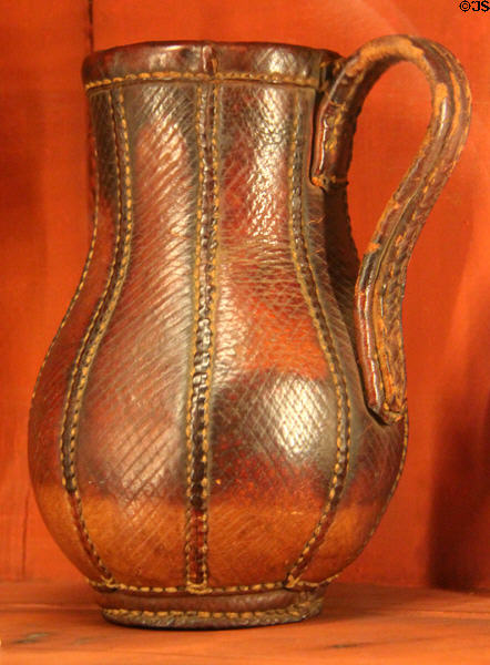 American leather jug (1700-25) at Yale University Art Gallery. New Haven, CT.