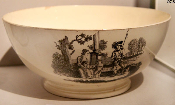 Creamware bowl depicting General Horatio Gates (c1785) by Josiah Wedgwood of Stoke-on-Trent, England at Yale University Art Gallery. New Haven, CT.